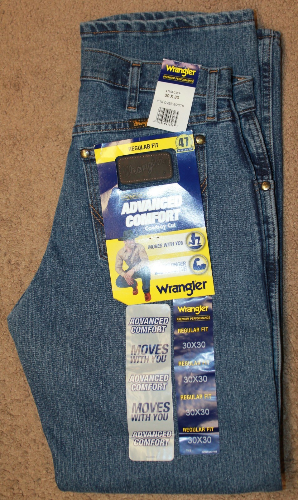 wrangler advanced comfort jeans 30X30 regular fit 47 (2 pair, one new with  tags) | eBay